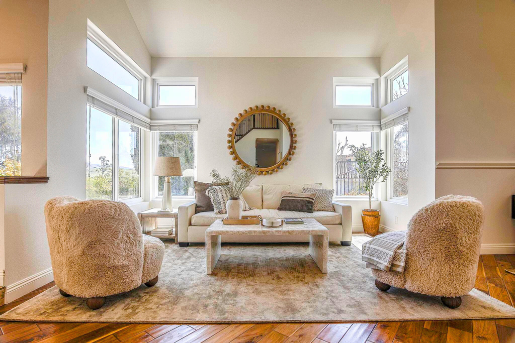 Prepared living room from a Laura and Grant seller case study