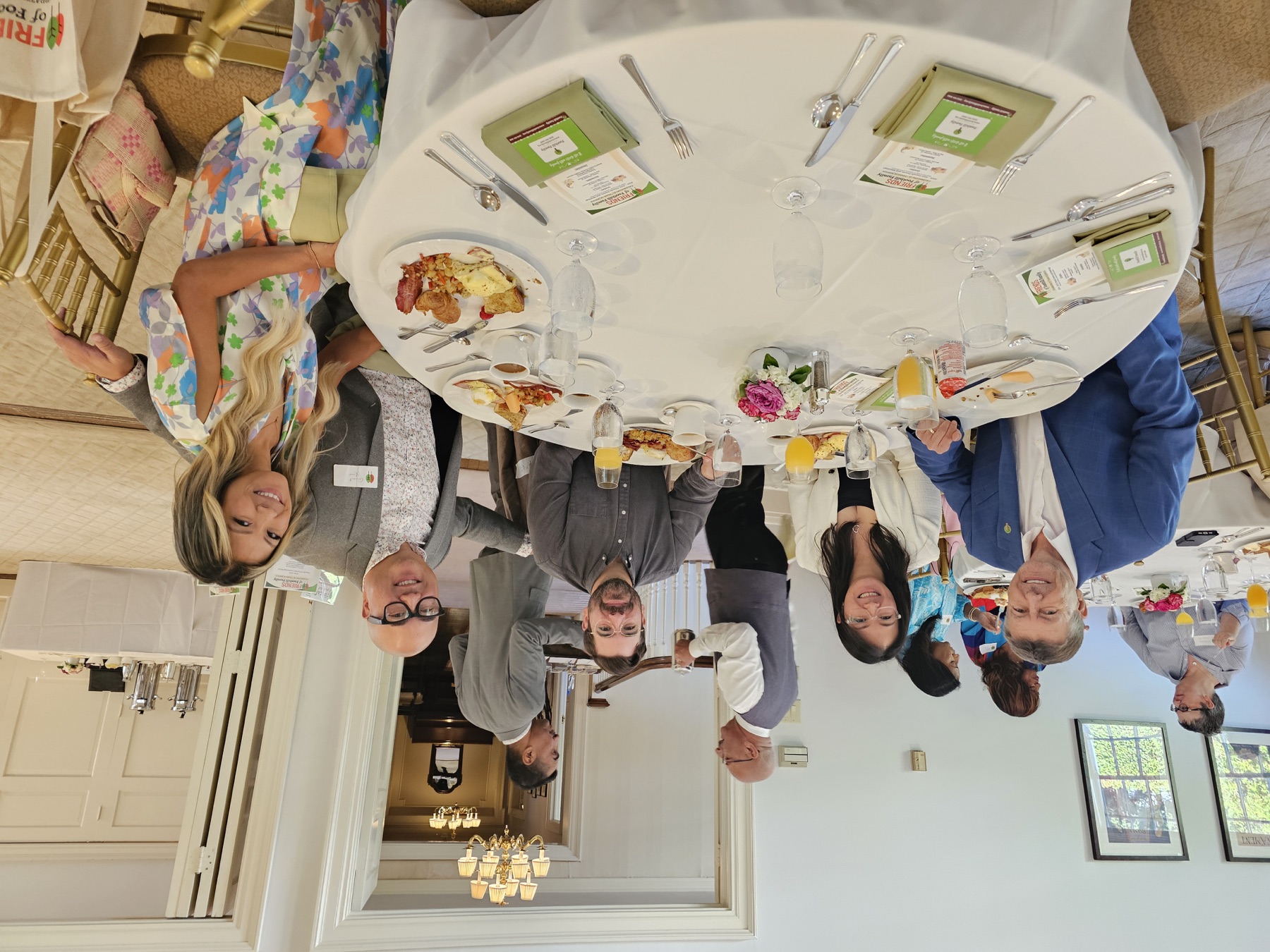 Laura and Grant Law with Friends of Foothill Family members at a Pasadena kickoff brunch